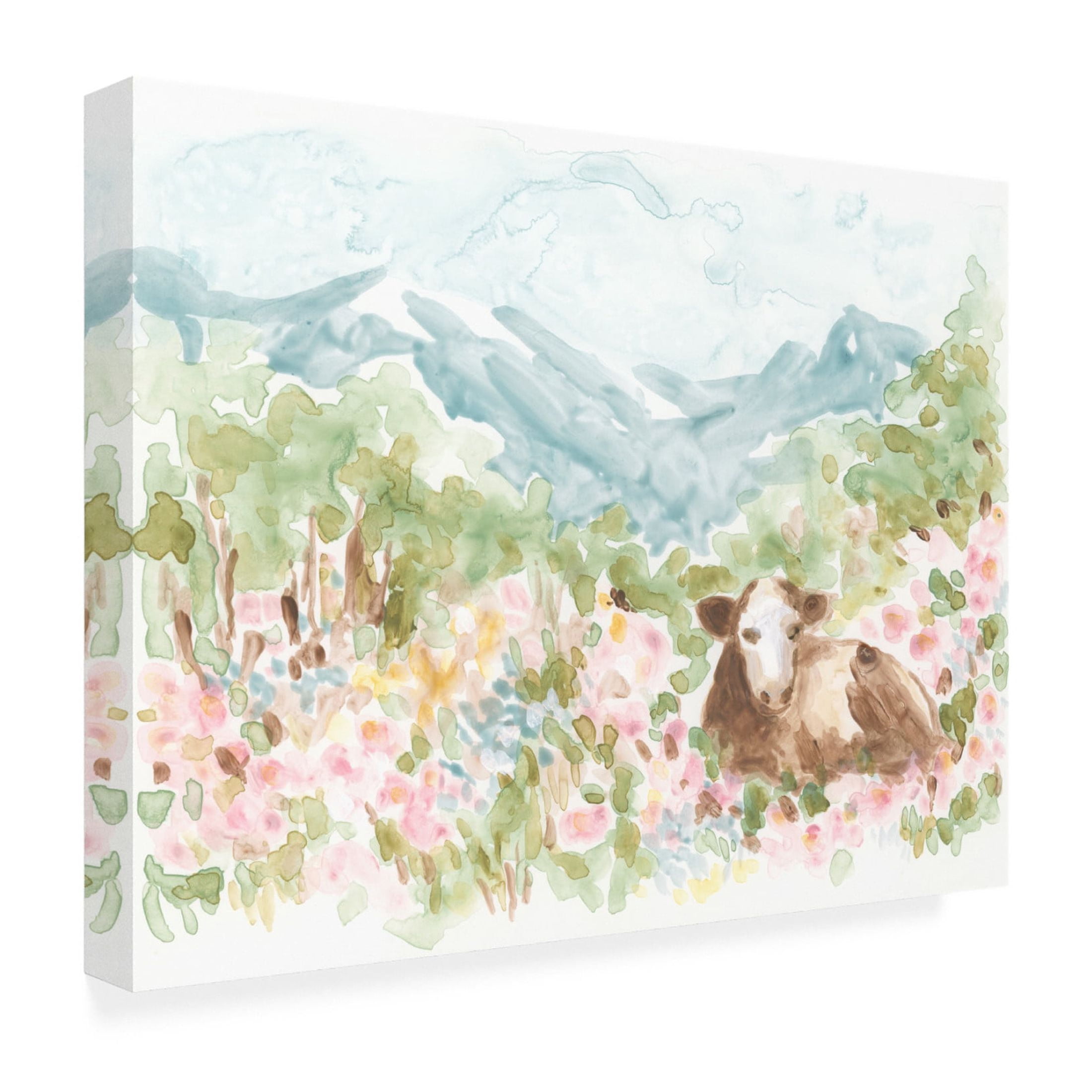 Trademark Fine Art June Erica Vess  Cow Meadow V Canvas Wall Art