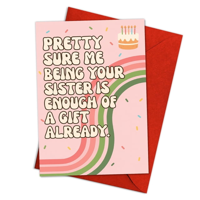 Tarjeta de felicitación Podagree Pretty Sure Sister, regalo de cumpleaños
