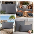 thumbnail image 4 of Grey Pure Color Outdoor Pillow Covers 20x20 Set of 2,Waterproof Patio Throw Pillowcase Protectors,Aesthetics Contemporary Luxury Square Decorative Pillow Shams Cushion Covers for Seat Bed Couch Sofa, 4 of 8