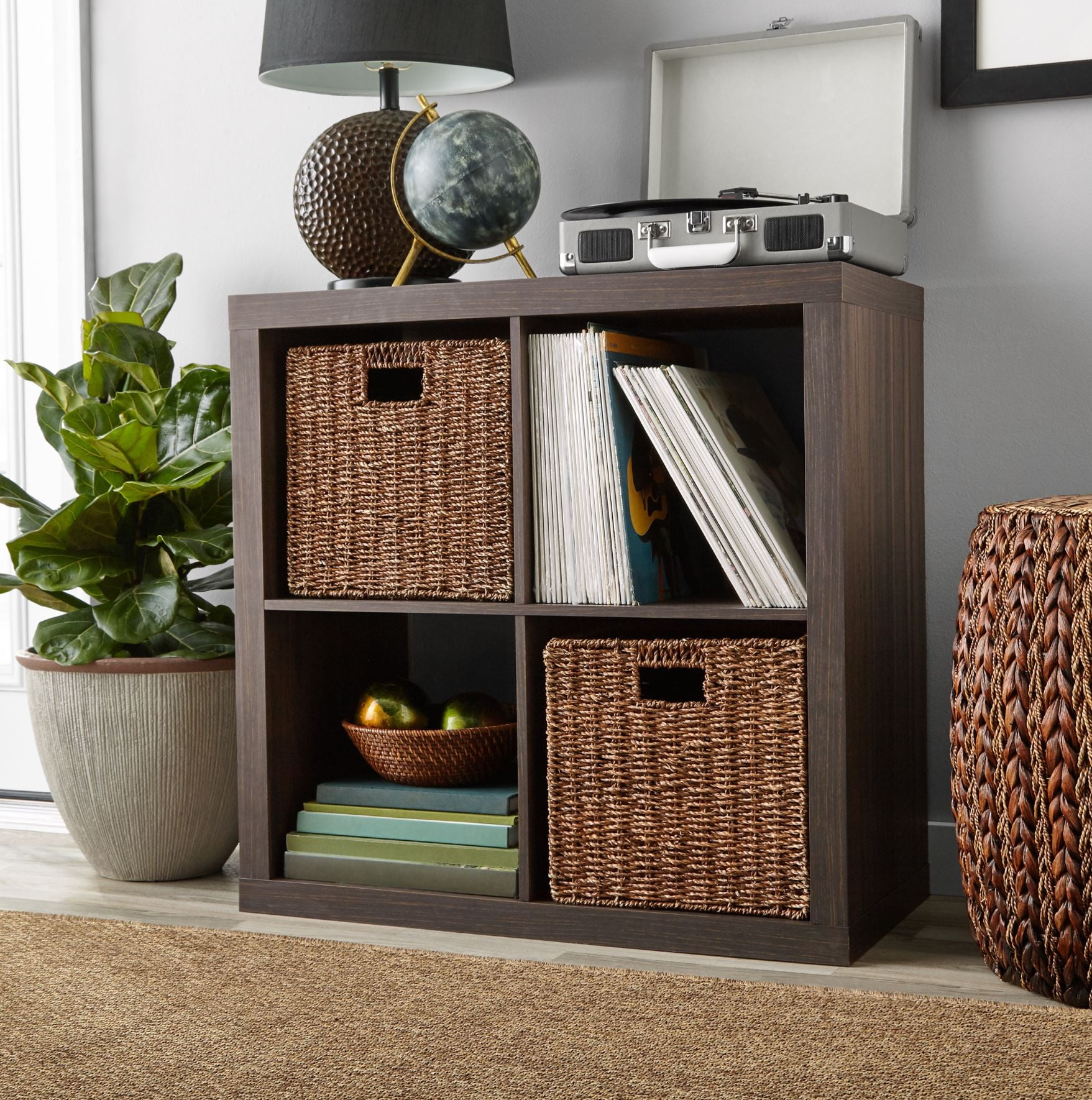 Better Homes & Gardens 4-Cube Storage Organizer, Rustic Gray Better Homes & Gardens 4-Cube Storage Organizer, Rustic Gray