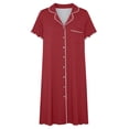 thumbnail image 7 of Byworldtasic Nightgowns for Women Button Down Sleep Shirt Short Sleeve NightShirts Boyfriend Sleepdress Soft Pajama Dress, 7 of 7
