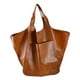 thumbnail image 1 of KlaOYer Oversized Leather Tote Bag Large Capacity Work Hobo Pu Leather Bucket Purse And Handbag Big Soft Travel Shopping Bag (Brown), 1 of 6