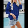 thumbnail image 4 of Sudaderas Informales de Cuello Redondo para Mujer, Camisetas de Larga y Corte Holgado para Otoño. Azul XXL, 4 of 6