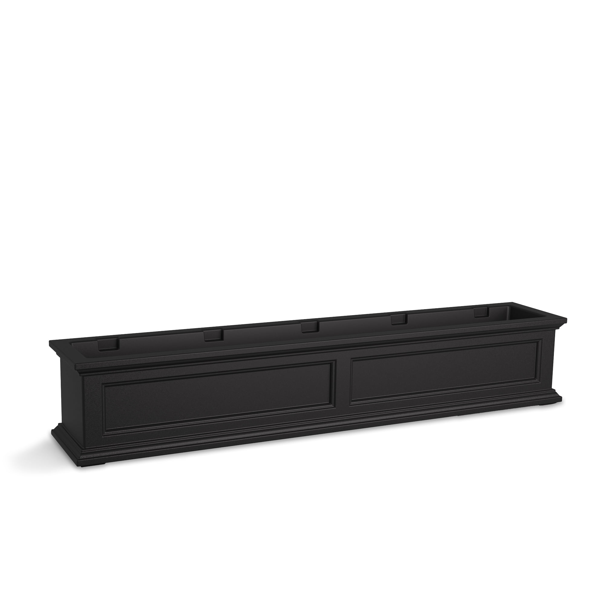 Mayne Fairfield 60" x 11" x 11" Rectangular Black Self Watering Plastic Window Box Planter
