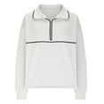 thumbnail image 6 of Hueook Oversized Sweatshirt for Women Women's Half Zip Hoodie with Contrasting Long Sleeves and A Stylish Top White XL, 6 of 6