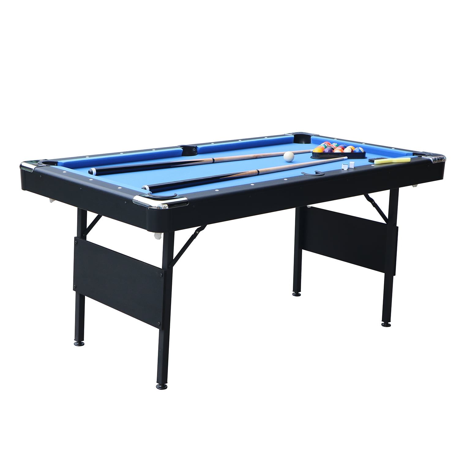 Outdoor Portable Pool Table for Adults Kids Family, Segmart Folding Billiards Table with Cues, Ball, Rack, Chalk,  Foldable Pool Table for Recreation Game Rooms, Space-Saving Entertainment
