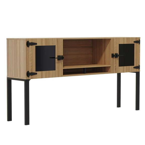 Mirella 72" Hutch with Glass Doors in Sand Dune