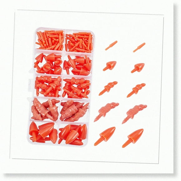 Kit de Nez Bonhomme de Neige - 160 Pcs Accessoires Orange Rouge pour Décorations Bonhomme de Neige DIY