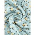 thumbnail image 5 of INSPIRE CHIC Women's Ruched Front Floral Print Short Sleeve Cropped Top Cyan M, 5 of 6