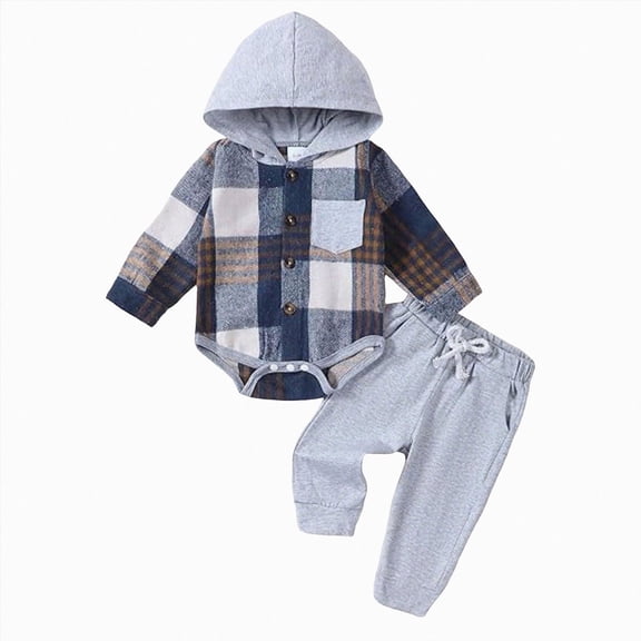 Gerichy Newborn Baby Boy Clothes Infant Boy Outfits Baby Hoodie Romper Pants Fall Winter 0 3 6 9 12 18 Months Baby Clothes for Boys