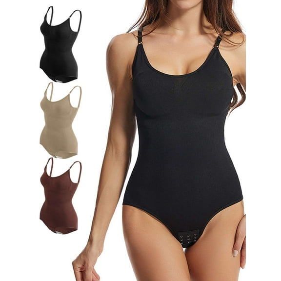 Luxtrada Bodysuit Shapewear Tank Top Bodysuit Seamless Sleeveless Sculpting Body Shaper for Women (Black,M)