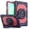 Navy+Rose Red, variant on For Samsung Galaxy Tab A11+ & Galaxy A11+ 5G Case Shockproof 3-Layer Heavy Duty 360° Rotating Stand Cover