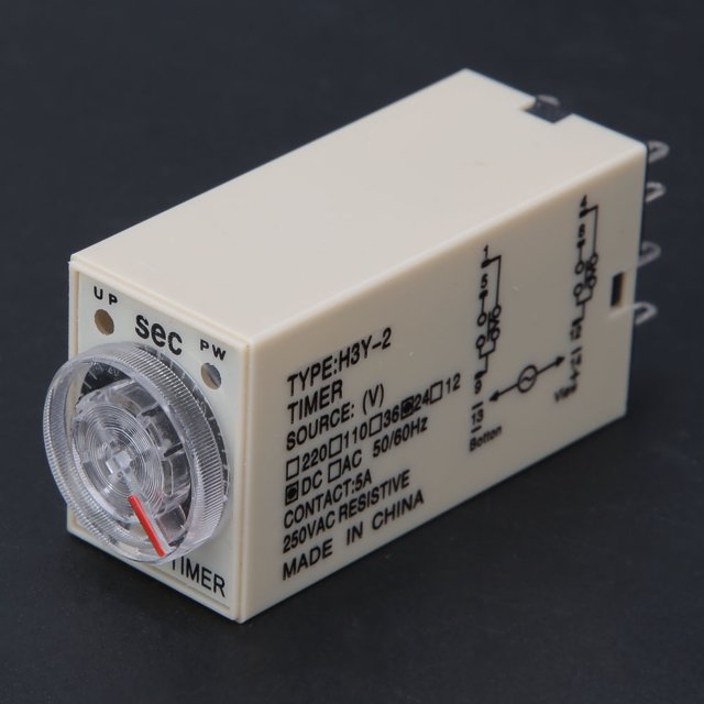 Relé De Tiempo Relé H3y-2 Temporizador Electrodomésticos Time Relay H3Y-2 8 Pines Alta Precisión Electrodomésticos Suministros Eléctricos 0-60 Segundos 24 VCC ANGGREK Otros