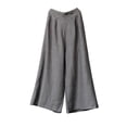 thumbnail image 1 of ORQ Casual Thin Summer Elastic Waist Cotton Linen Plain Women Trousers, 1 of 2
