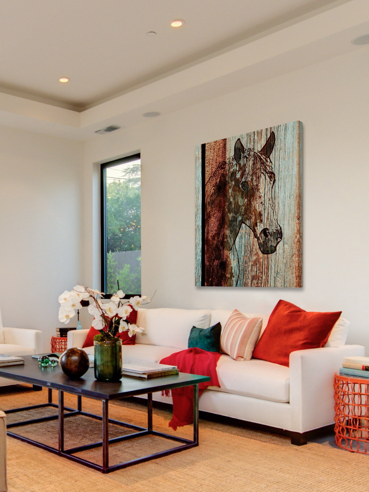 "Orange Horse" Painting Print on Wrapped Canvas