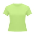 thumbnail image 4 of TAIAOJING Women's Soild Trendy Slim Short Sleeve Basic Sexy Slim Bottom T Shirt Top, 4 of 7