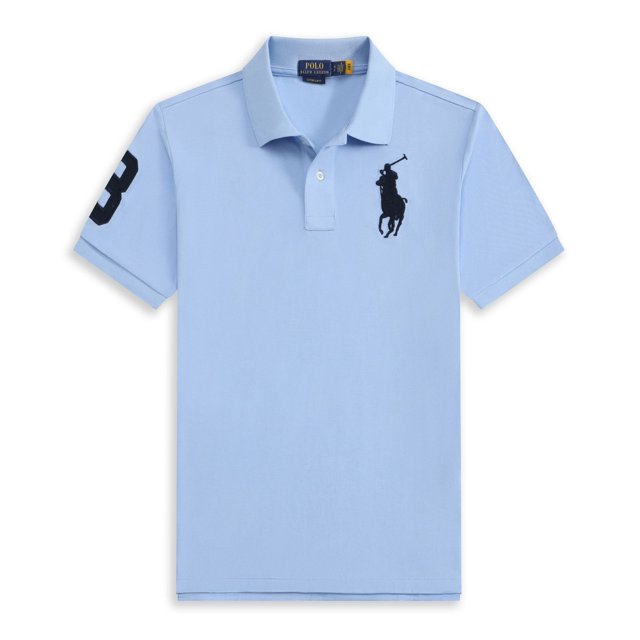 Short Sleeve Polo Shirt Men's Loose Plus Size Lapel Solid Color Cotton Embroidered Shirt
