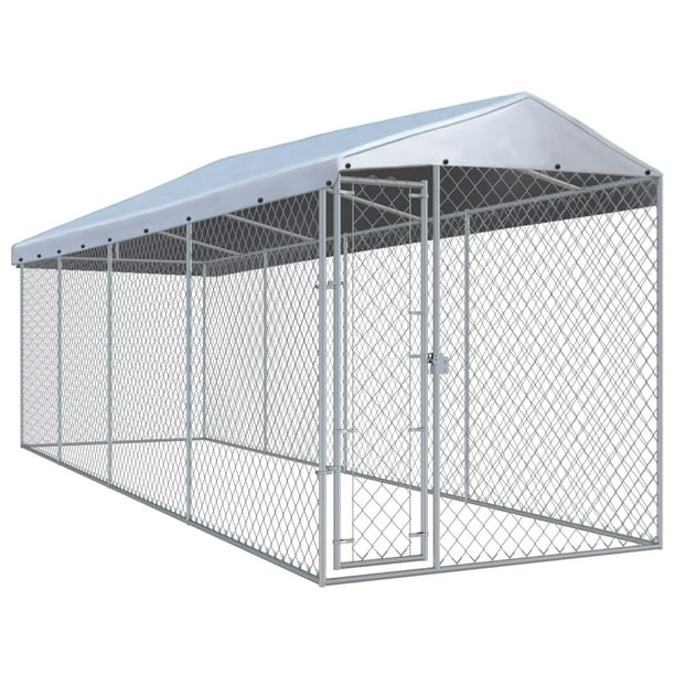 Romacci Outdoor Dog Kennel With Roof, Outdoor Dog Pen With Roof