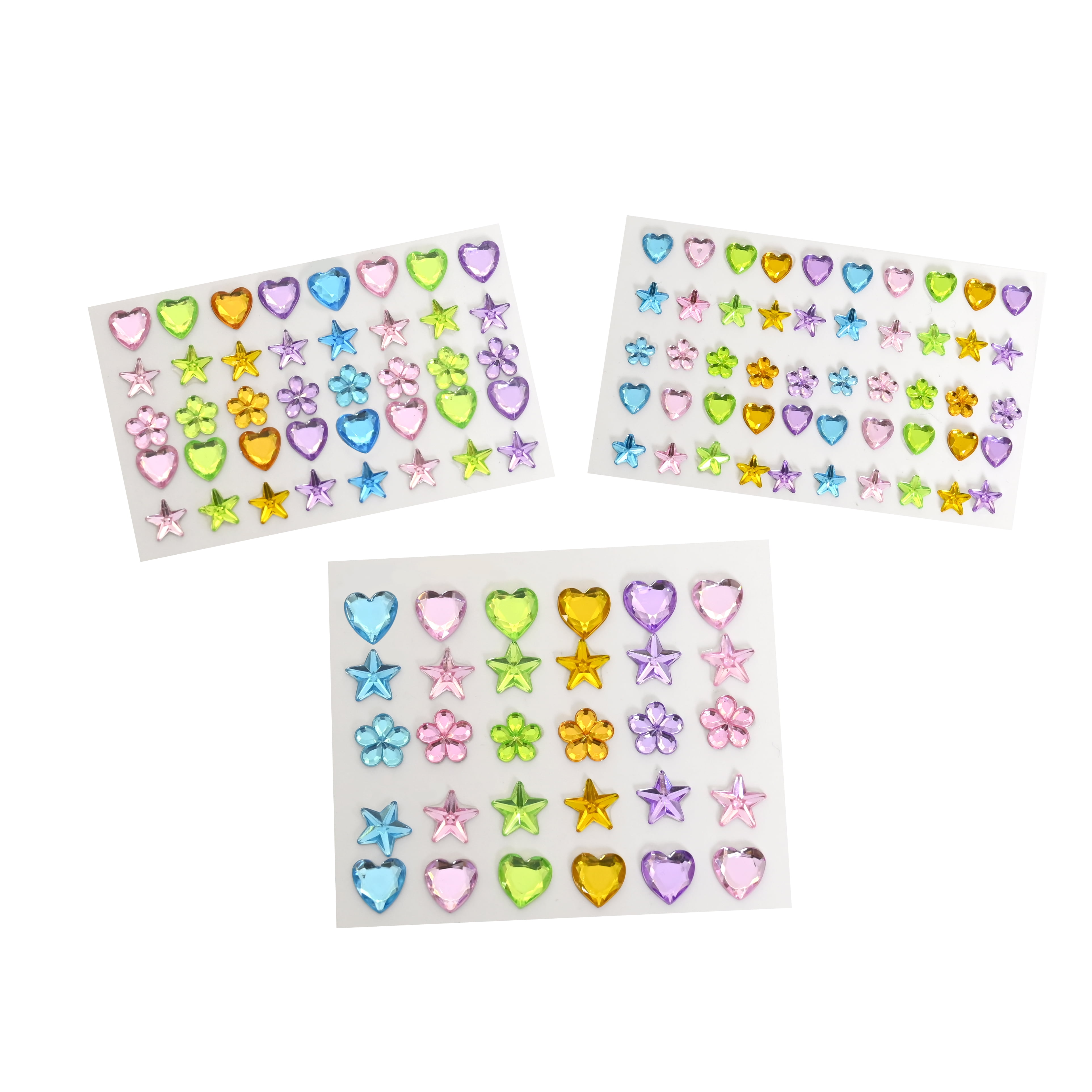 Hello Hobby Round Multicolor Adhesive Gemstones, 120-Piece Set
