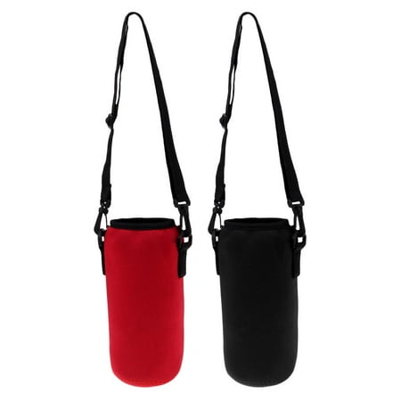

2 Pack Insulated Neoprene Water Bottle Holder Sleeve Carrier with Strap Durable Lightweight Gym Climbing Backpacking Travel