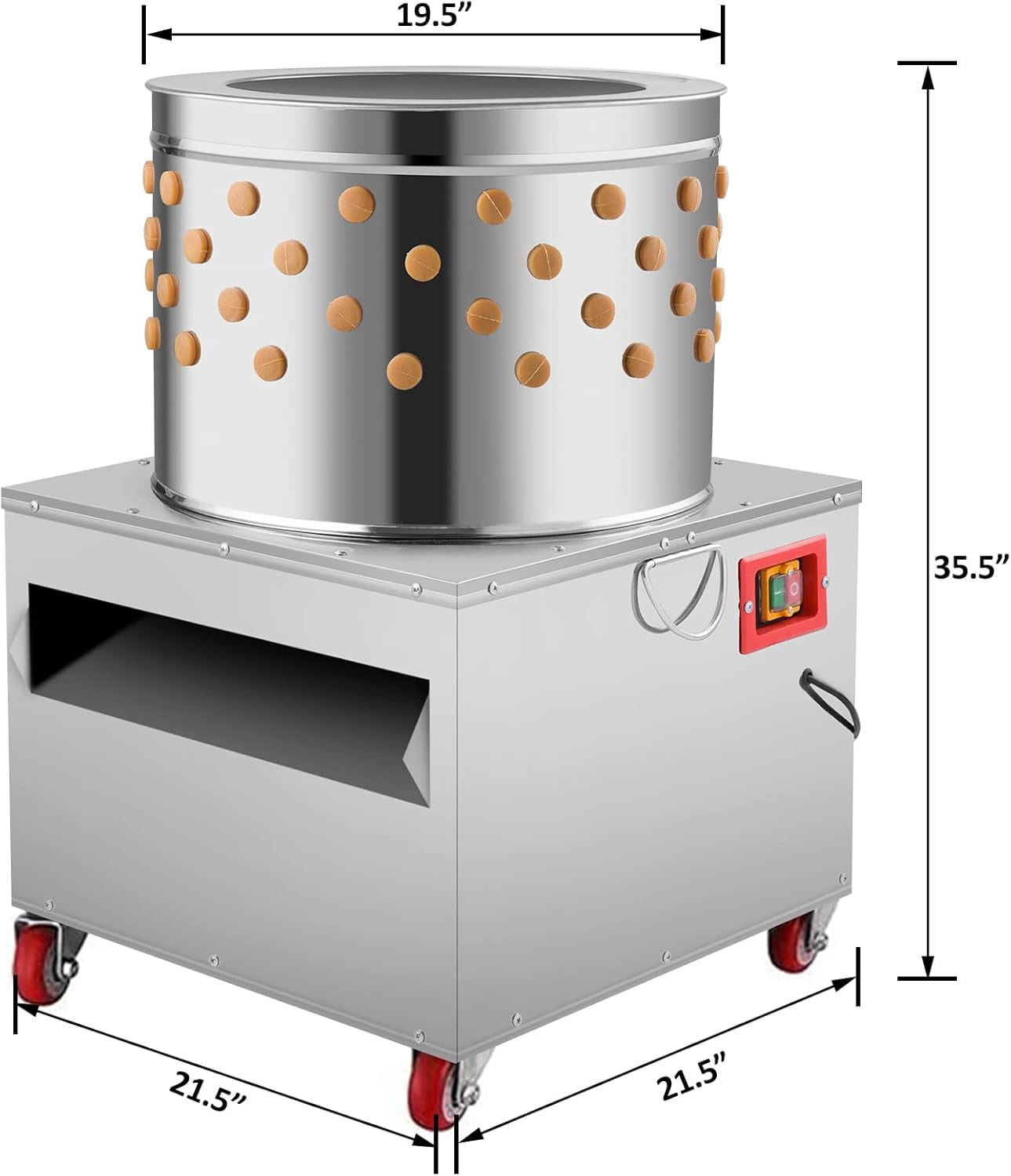 Datingday 20" Chicken Plucker Machine Stainless Steel Poultry Plucker 2HP 1500w 275r/min Automatic Feather Plucking Machine Chicken Turkey Defeathering Machine Equipment