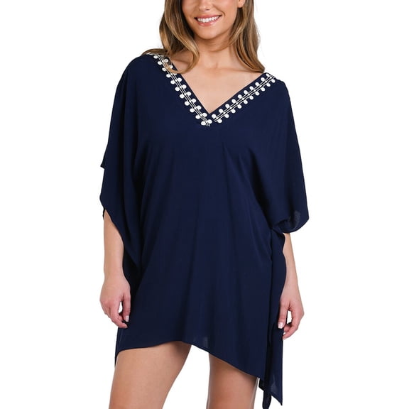 La Blanca womens  Caftan Coverup, m, Blue
