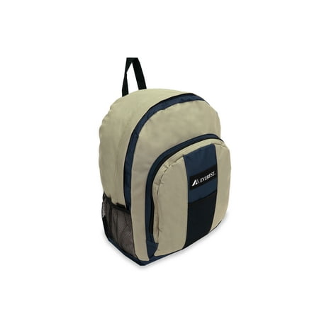 Everest Unisex Backpack with Front and Side Pockets, Navy Blue Khaki