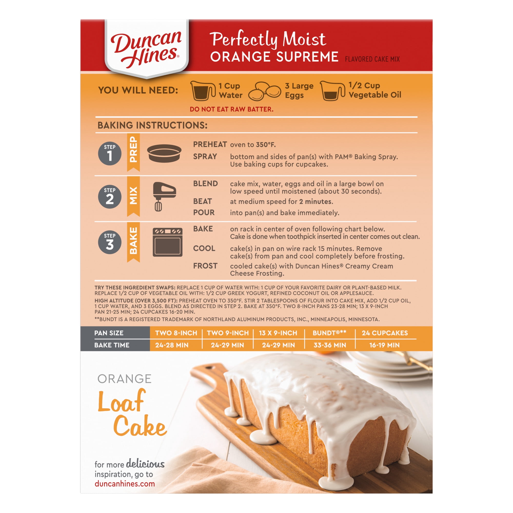 Duncan Hines Signature Perfectly Moist Orange Supreme Cake Mix, 15.25 oz.