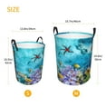 thumbnail image 3 of Picia Corals and Tropical Fish Large Laundry Basket, Waterproof, Freestanding Laundry Hamper, Collapsible Tall Clothes Hamper with Extended Handles-, 3 of 8