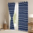 thumbnail image 3 of Homewish Geometric Stripes Lines Black Out Curtains for Female Men,Navy Blue White Curtains Pack of 2 (42x63 Each),Minimalist Mid Century Bedroom Curtains,Lightweight Room Decor, 3 of 6