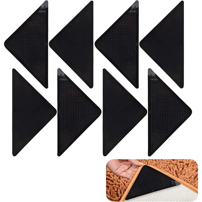 8Pcs Rug Grippers, Non Slip Rug Pads, Reusable and Washable Rug