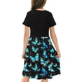 thumbnail image 4 of LOVZFMLL Robe Mignonne à Manches Courtes pour Tout-Petits Enfants Imprimé Épissure Extensible Robe Trapèze, 4 of 4