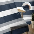 thumbnail image 5 of Navy Blue Grey Striped Sheer Curtains 72 Inches Long 2 Panels Set, Window Sheer Curtains for Living Room/Bedroom, Farmhouse Stripes Minimalist Light Filtering Rod Pocket Curtain 52'' x 72'' x 2, 5 of 7