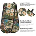 thumbnail image 2 of Yayeee Double Oven Mitt Kitchen Heat Resistant Baking 35" x7" Quilted Glove, Floral Garden, 2 of 6