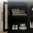 thumbnail image 2 of 70.8" Sideboard Buffet Cabinet with Storage, Sideboard Buffet Table Mid Century Modern Accent Cabinet with 4 Doors, Wood Coffee Bar Cabinet Media Console Credenza for Living Room, Kitchen, Hallway, 2 of 9
