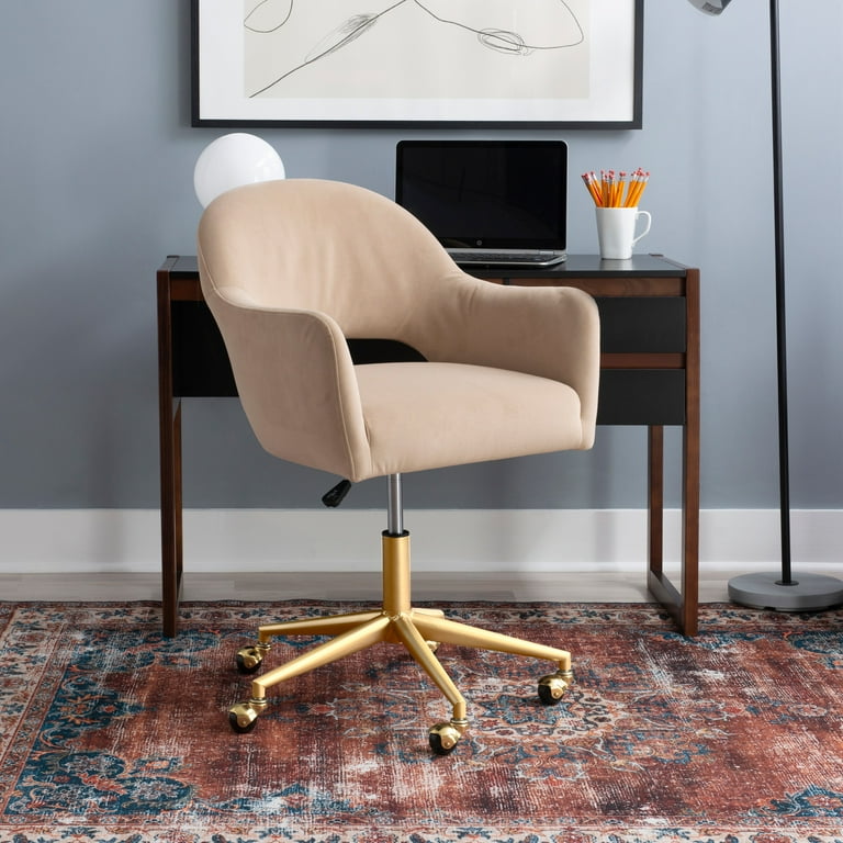 Camel discount velvet chair