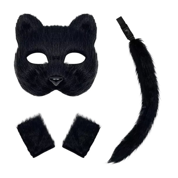 Sonducket Máscaras para fiesta de Halloween, imprescindibles para decoración de fiesta de Therian, máscara de Halloween Noble Disfraces de disfraces negro