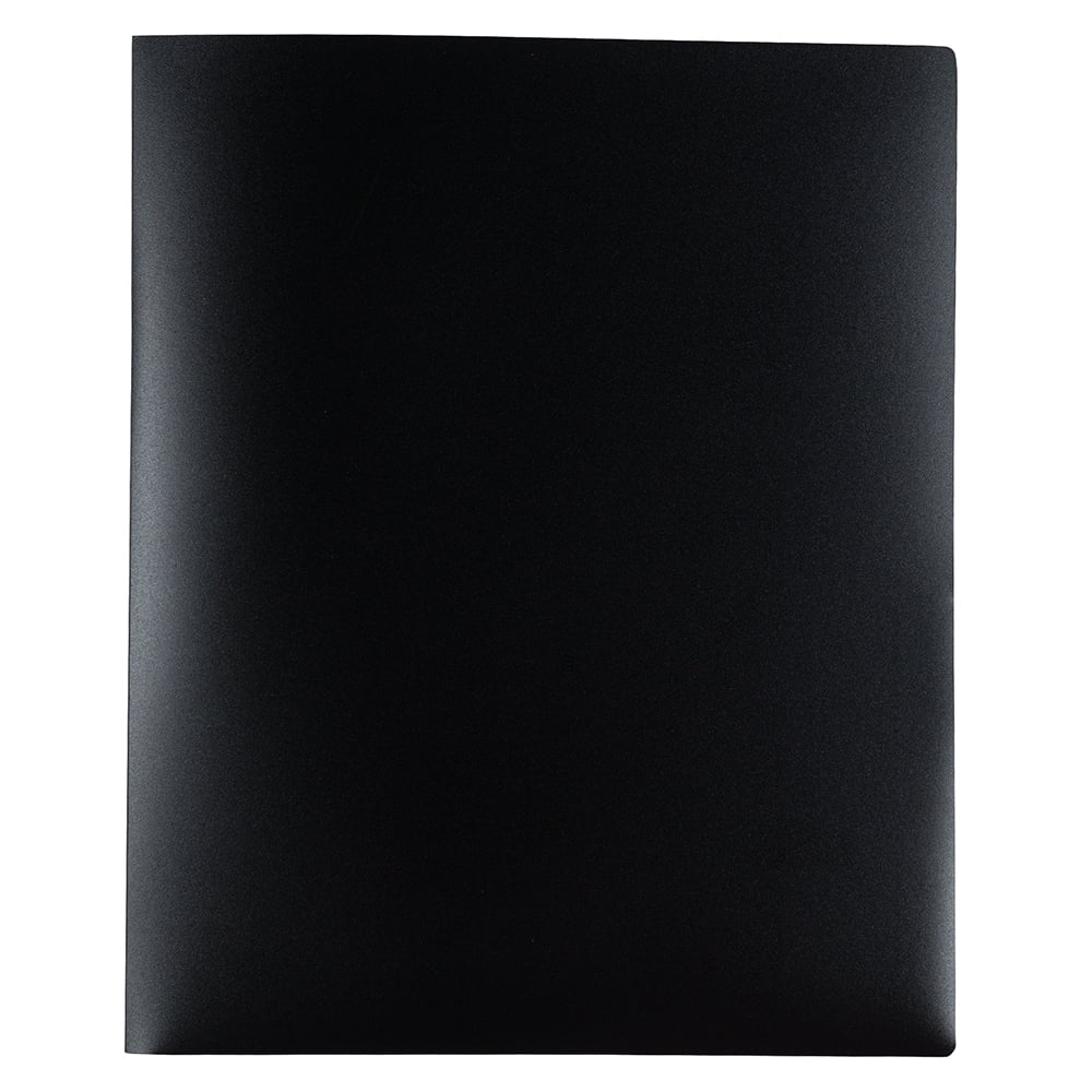JAM Paper Heavy Duty Plastic Multi Pocket Folders, 4 Pocket Organizer, Black, Bulk 72/Pack