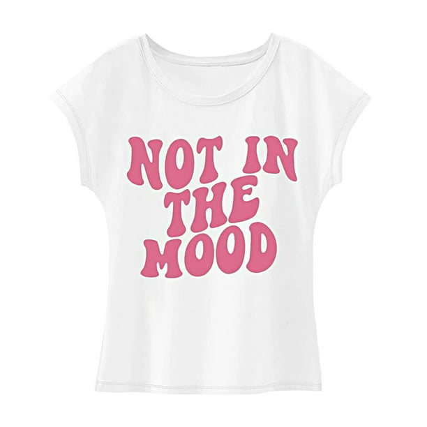 Camiseta para mujer, disfraz de verano, cuello redondo, para vacaciones, viajes, camping, oficina M