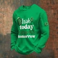 thumbnail image 2 of IWRICH Men's St. Patrick's Day Shirt Waffle Irish Shamrock Print Shirts Crewneck Long Sleeve Slim Muscle Tops Holiday Clothes Green XXXL, 2 of 3