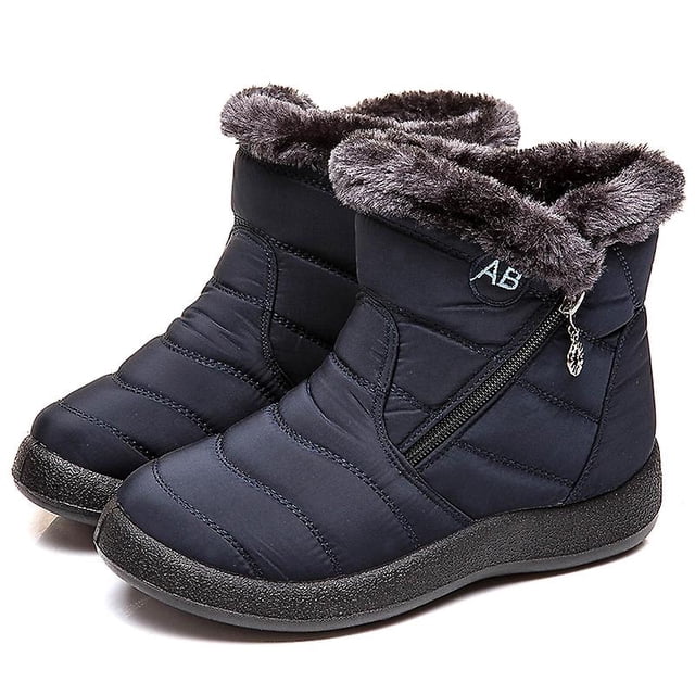 Winter Lightweight Thick Fur Ankle Waterproof 11cm Heel Boots For Women