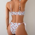 thumbnail image 7 of Hvot&aat Women Sexy Cut Out Smocked Bandeau Bikini Set Tie Side Triangle Trunks Cute Cherry Print Bathing Suit, 7 of 7
