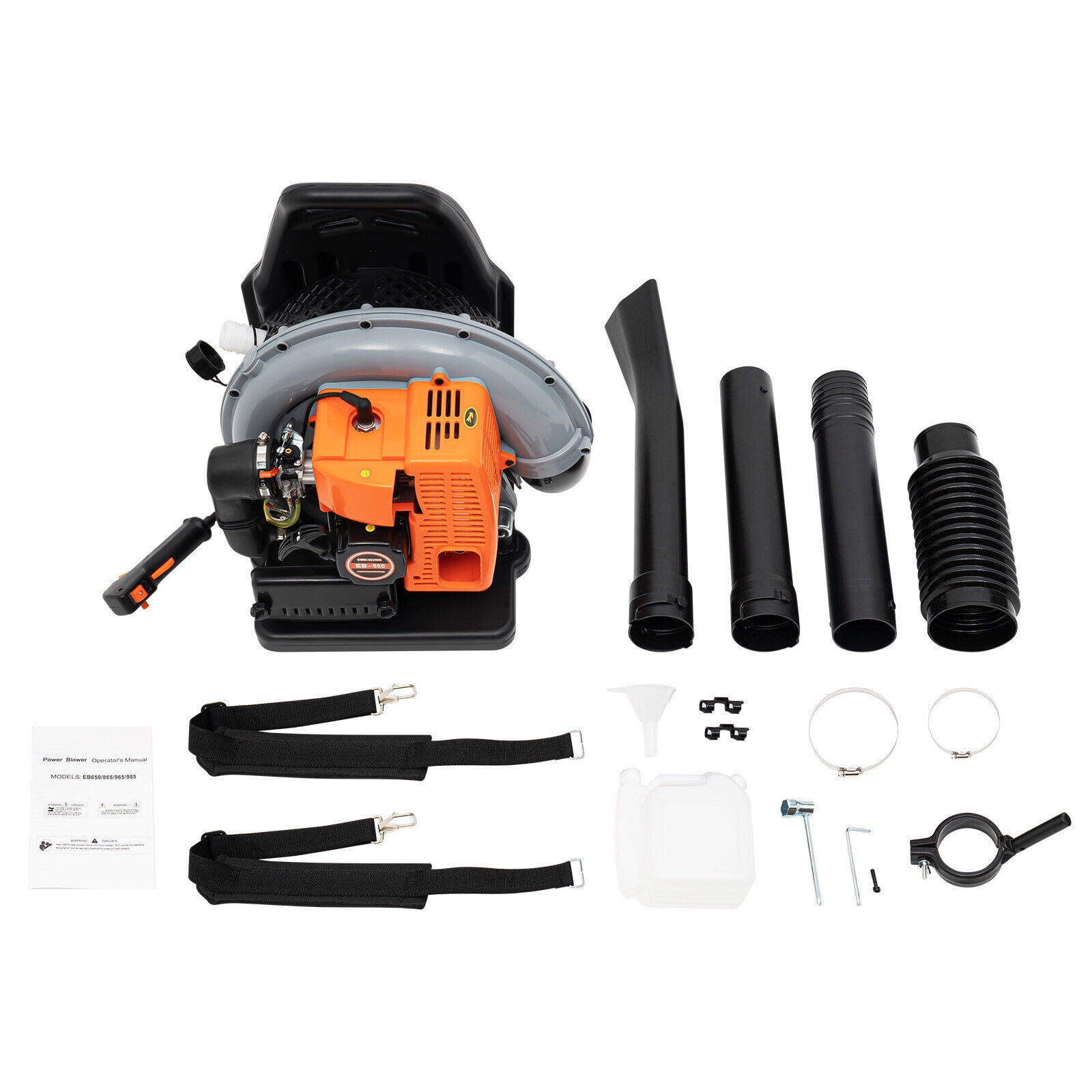63CC 2-Stroke Leaf Blower,  6800r/min, Commercial Backpack Gas Powered Leaf Blower for Garden 2.7Kw