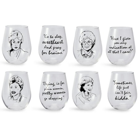 

The Golden Girls Stemless Wine Glass Collectible Set of 4| Each Holds 16 Ounces