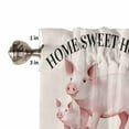 thumbnail image 5 of Hokiten Rod Pocket Curtain Valance, Farmhouse Pig Farmhouse Window Valance for Living Room, Bedroom, Kitchen Watercolor Cute Animals Retro Art 54"W x 18"L, 5 of 8