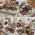 thumbnail image 5 of Western Texas Star Vintage Area Rugs 3'x5', Small Throw Rugs for Living Room Bedroom, Country Farmhouse Star Wooden Brown Indoor Outdoor Rug Non-Slip Low Pile Carpet Runner Reversible Floor Mats, 5 of 8
