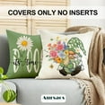 thumbnail image 4 of Spring Summer Green Throw Pillow Covers 20x20 Set of 4 Daisy Butterfly Floral Gnomes Sunshine Decorative Cushion Cover for Sofa Couch Patio, 4 of 6