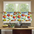 thumbnail image 4 of Yayeee Kitchen Curtains Tier Set of 2 Light Filtering 57"x24" Over Sink Window Panels, Green Tomatoes, 4 of 7