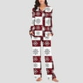 thumbnail image 3 of Women Christmas Pajama Set Long Sleeve Fleece Sleepwear Two Piece Pjs Winter Loungewear Snowman Print Nightwear, 3 of 7