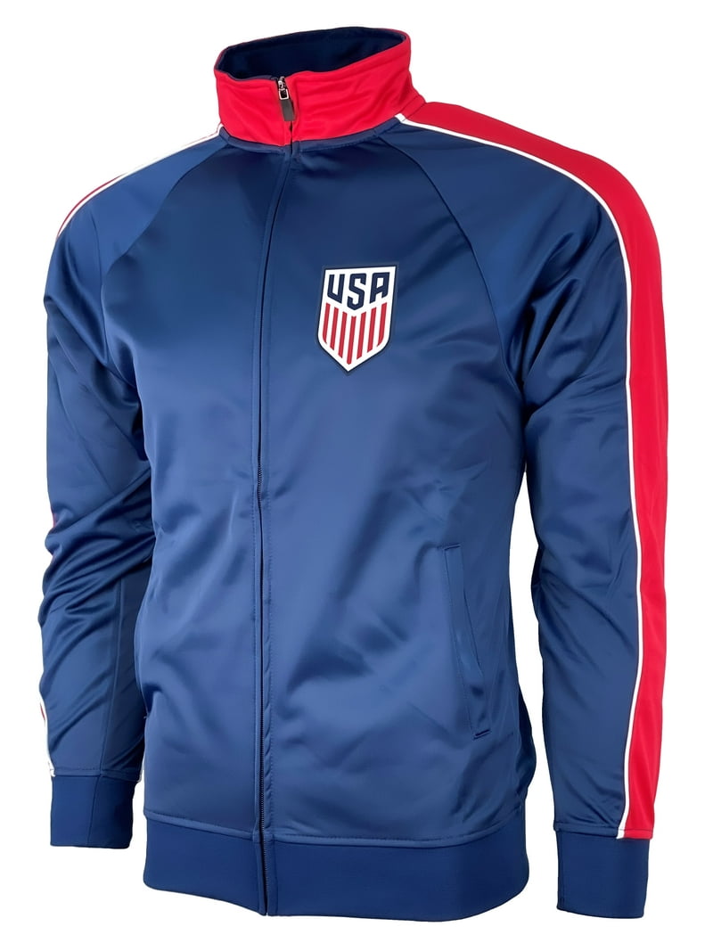 Icon Sports USA Soccer Men's Medium Track Jacket, Blue, 100